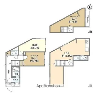 東京都葛飾区奥戸4丁目【テラスハウス】の間取り