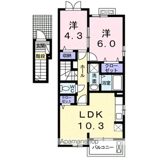 笑顔館Ⅱ【2階】の間取り