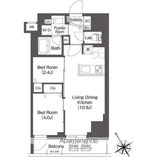 東京都文京区春日1丁目【マンション】の間取り