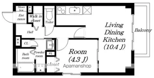 ラクラスコート朝日が丘【201号室】の間取り