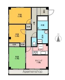 フィネスタイセイ【206号室】の間取り