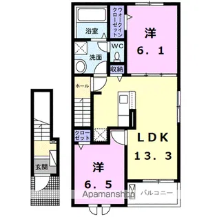 ニューライズ・K【2階】の間取り