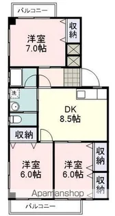 シャングリラ淡島I【303号室】の間取り