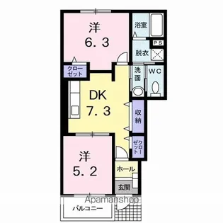サンライズ貴園B【1階】の間取り