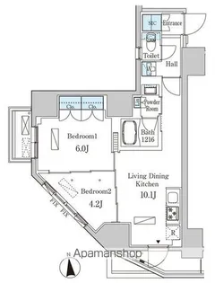ルジュール神田須田町【9階】の間取り