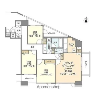 HF白金高輪レジデンス【6階】の間取り