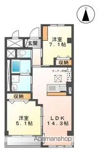 メルヴェイユ荒井【6階】の間取り