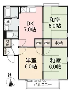 ロイヤルコート桜町A・B・C・D【2階】の間取り