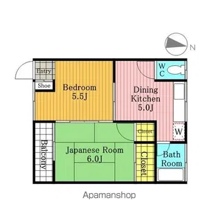 若竹コーポ【201号室】の間取り