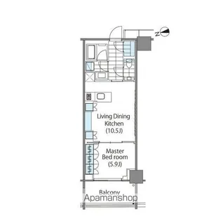 コンフォリア新宿イーストサイドタワー【9階】の間取り