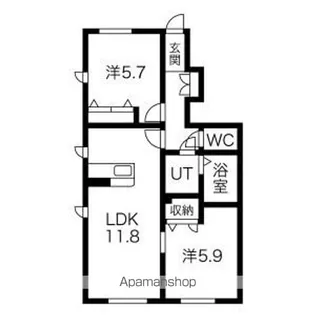 群馬県太田市東長岡町【アパート】の間取り