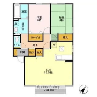 ローズガーデン・レジス ABCD【1階】の間取り