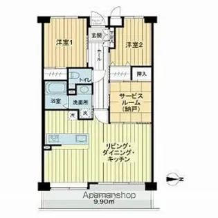 ファミール松戸グランデージ2【5階】の間取り