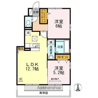 ホワイト バード B棟【1階】の間取り