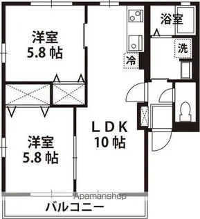 メゾン高田B【1階】の間取り