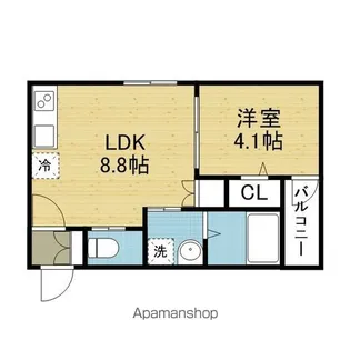 CINQ勝山北【103号室】の間取り