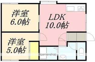 ハイツコーユー富岡【101号室】の間取り