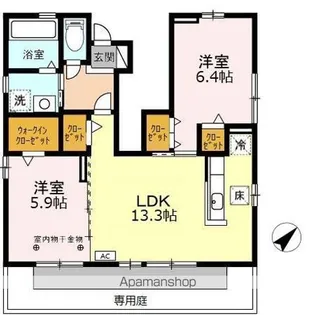ANSE VATA(アンスバータ) I【1階】の間取り