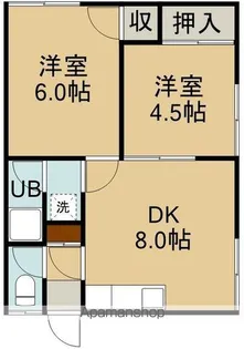ひまわりアパート高丘(ヒマワリアパートタカオカ)【101号室】の間取り