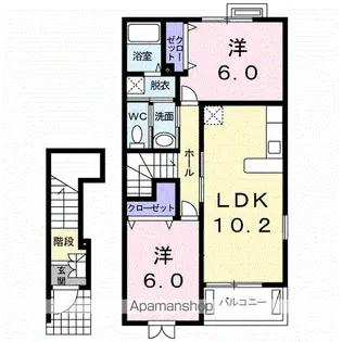 メルシーAI・E【2階】の間取り