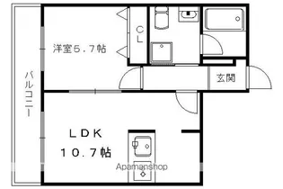 LAULE AINA【2-A号室】の間取り