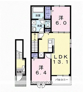 ナチュラル カーサ Ⅰ【2階】の間取り