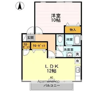 メゾンパークス D棟【102号室】の間取り