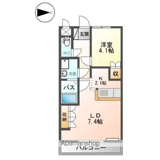キャトル・セゾン【1階】の間取り