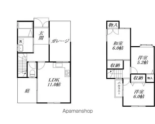 滋賀県大津市逢坂1丁目【一戸建】の間取り