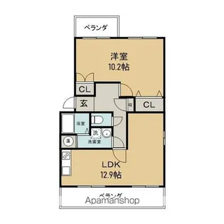 ハイツ弥風【1階】の間取り