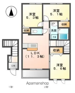 カネイコート日開野【2階】の間取り