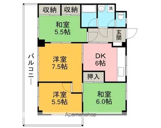 サンストリート松降【1階】の間取り