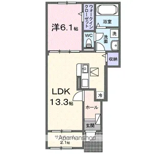 カーサ・ラッフィナートⅡ B【1階】の間取り