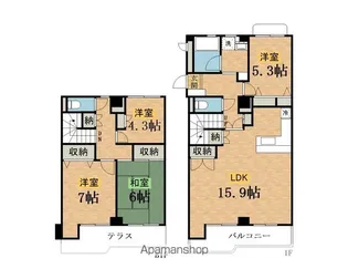 リフィーネめじろ台【1階】の間取り