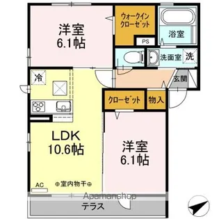 セジュール輝【1階】の間取り