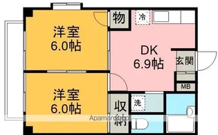 藤美ハイツB【2階】の間取り