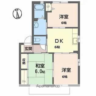 グランシードK Ⅱ棟【2階】の間取り