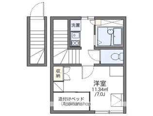 レオパレスハミング熱田【201号室】の間取り