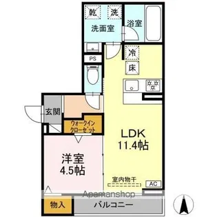 セレスティア中村【1階】の間取り