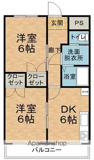 グリーンパーク新町Ⅰ【303号室】の間取り