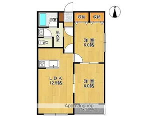 コーポパークサイド【1B号室】の間取り