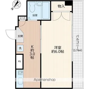 高峰コーポⅡ【4階】の間取り