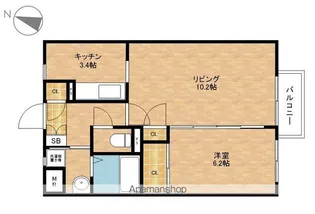 ロジュマンイルオー【106号室】の間取り