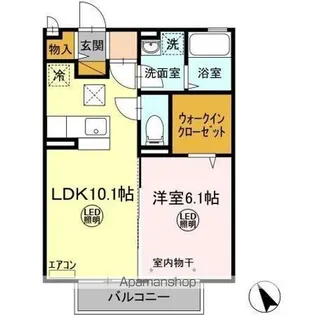 サニーウエル B【1階】の間取り