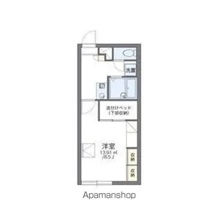 レオパレスノースヒルB【209号室】の間取り