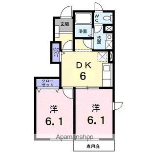 プルミエ・アムールⅡ【1階】の間取り