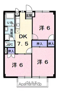 サンライズ芳川【1階】の間取り
