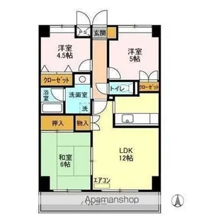 グランディス新八柱【402号室】の間取り