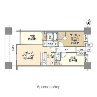 クレストシティタワーズ横浜【2階】の間取り