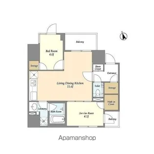 KDXレジデンス八丁堀【7階】の間取り